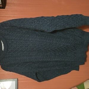 Aran Crafts Green Cable Knit Sweater